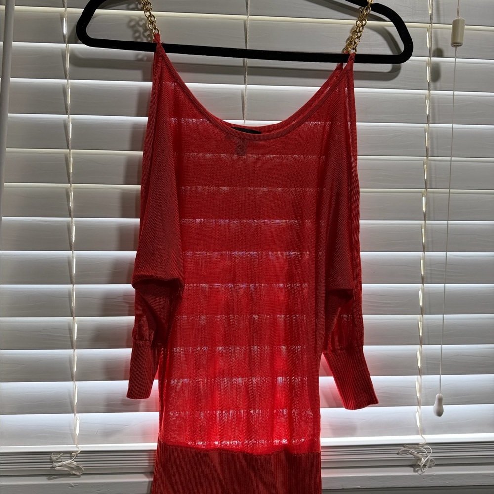 Bebe Vibrant Red Knit Top